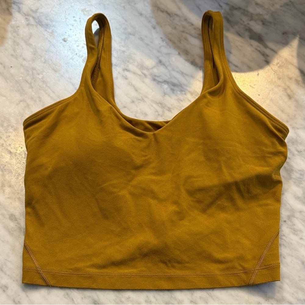 Women's Mustard Yellow Crop Top along Lululemon size 4